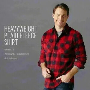 NWT Wrangler  Men's Authentics Long-Sleeve Plaid Fleece Shirt